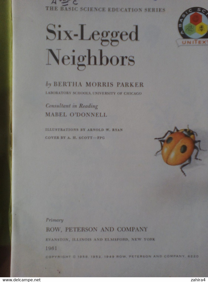 USA Six Legged Neighbors Papillons Basic Science Education Series Bertha Morris Parker Mabel O'Donnell Plus De 35 Dessin - Fauna