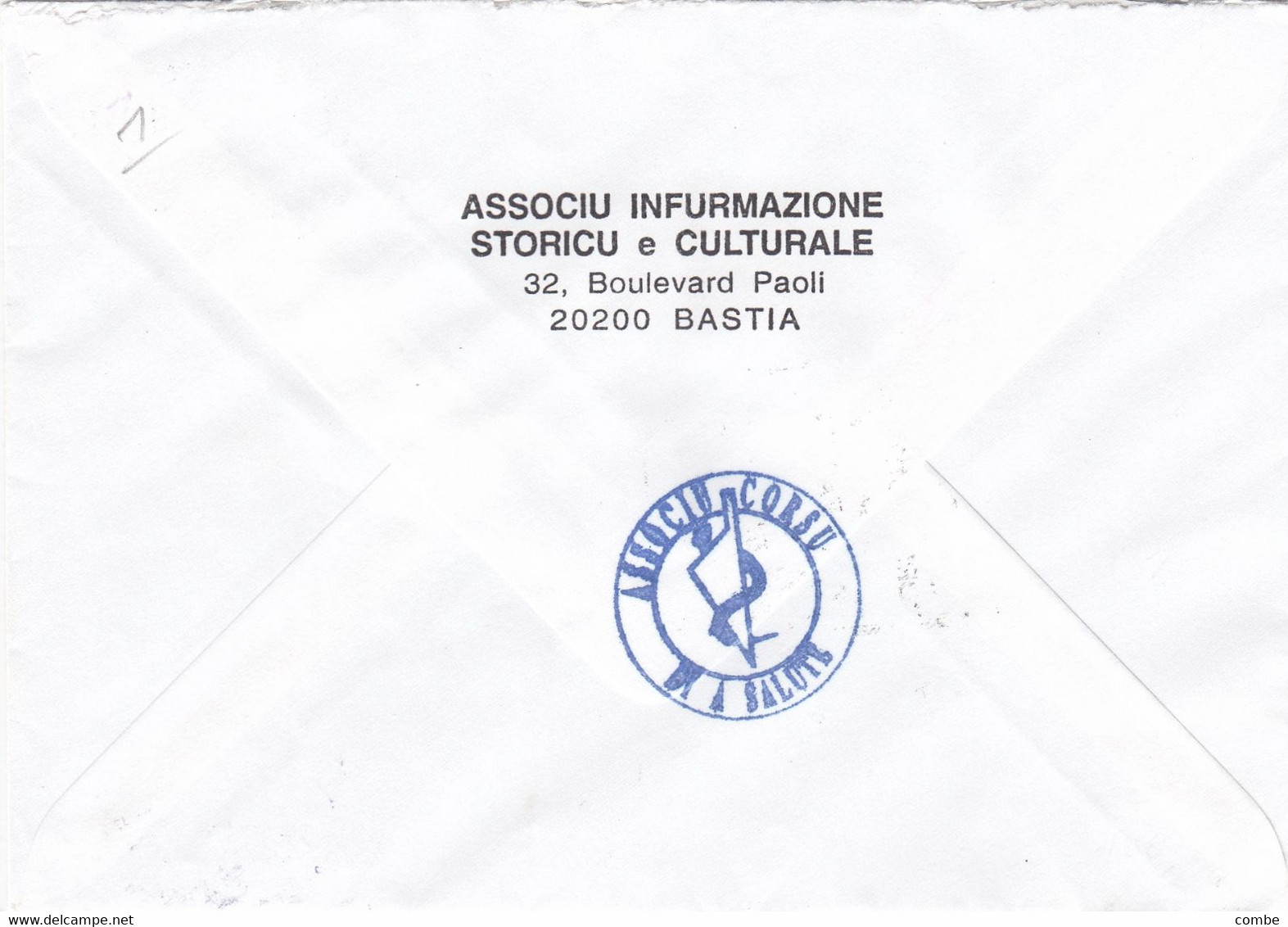 LETTRE. GREVE POSTALE BASTIA 7 3 1995. TIMBRE N° 18 (SANS FORTIN). AIR FRANCE. ASSOCIU CORSU  DI A SALUTE - Dokumente