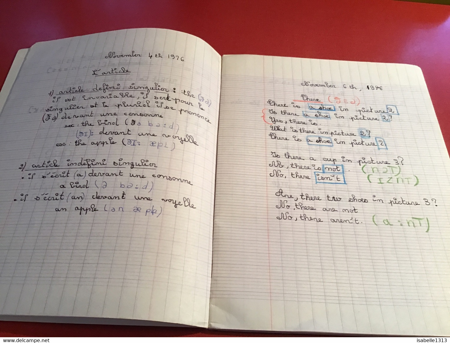 Ancien Cahier 1976cahier écrit En Anglais Voitures De Course Voiture Formule 1 Sport Auto En L état - V