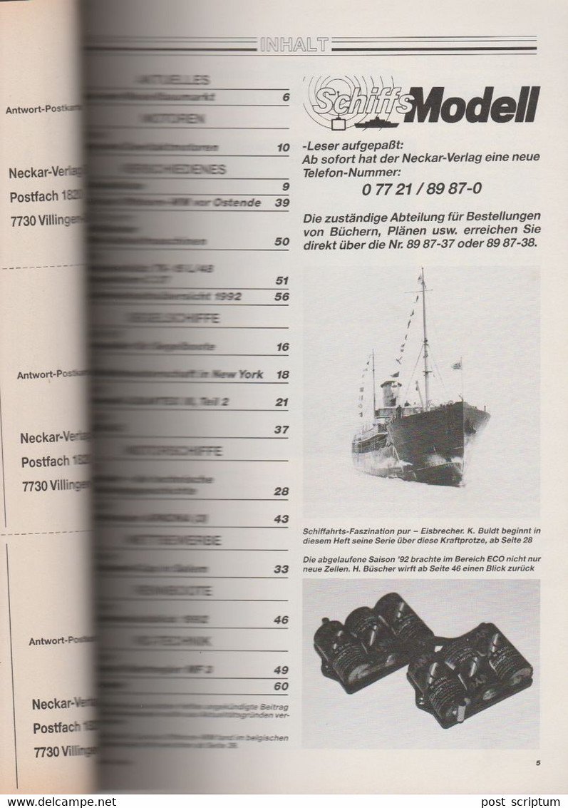 Revue - Schiff - Schiffs Modell  Januar 1993 - Offshore Rennen Vor Ostende - Auto & Verkehr