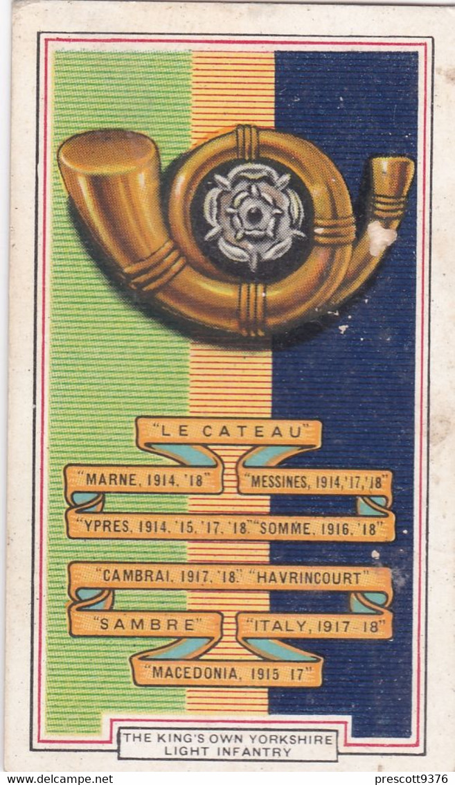 21 Kings Own  Yorkshire Light Infantry  Regt  - Army Badges 1939 - Gallaher Cigarette Card - Original - Military - Gallaher