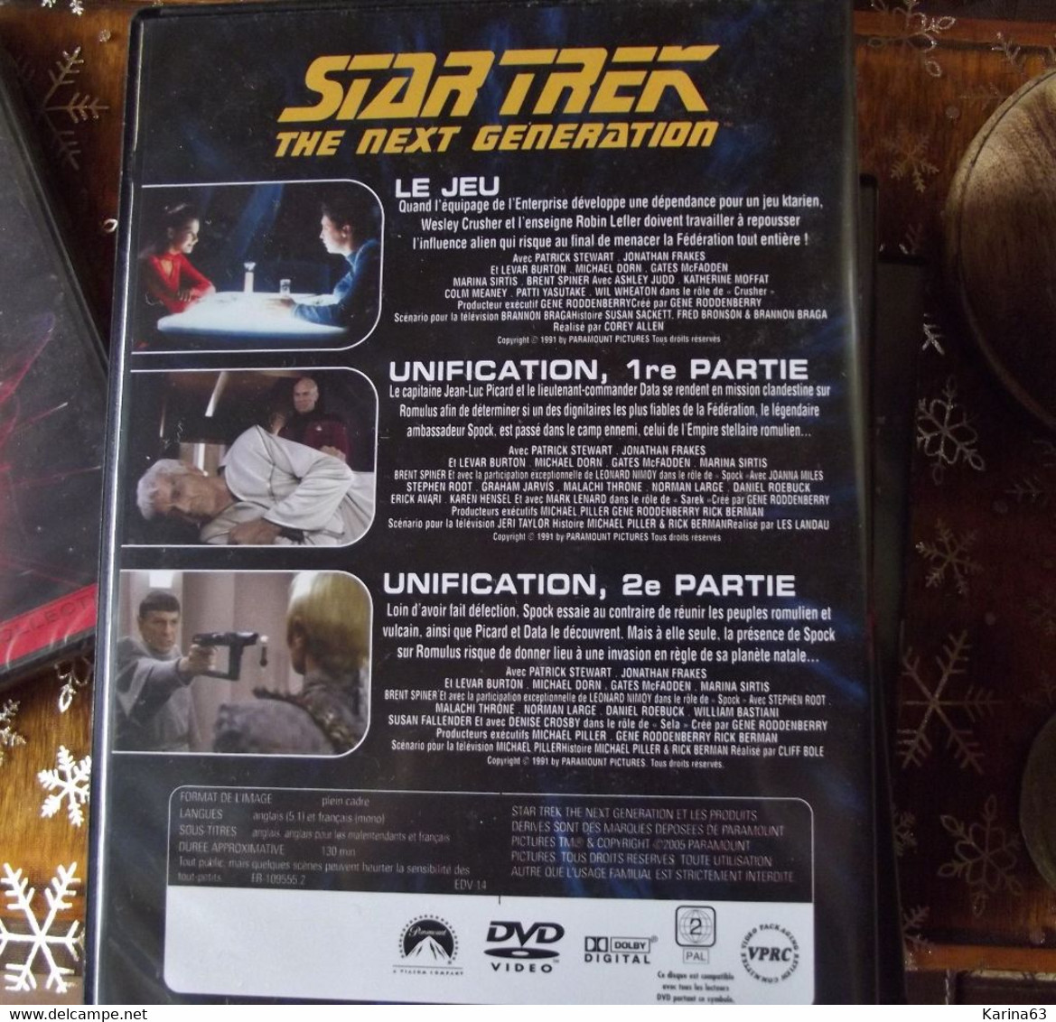 CLASSIC - STAR TREK - THE NEXT GENERATION 3 épisodes - Version Français & Original - PAL 2  : 106 - 107 - 108 - Collections & Sets