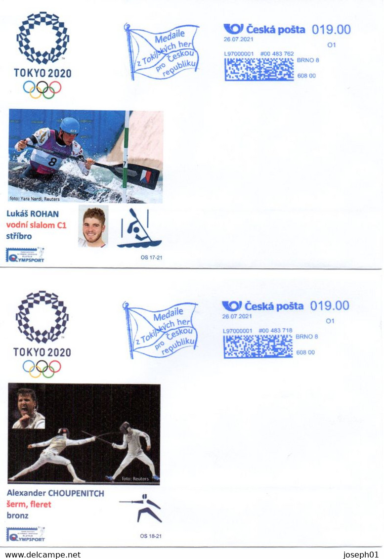 Czech Republic Set Of 13 Covers Olympic Games 2020 All Czech Medalists - Set Of 13 Covers Different Dates! - Sommer 2020: Tokio