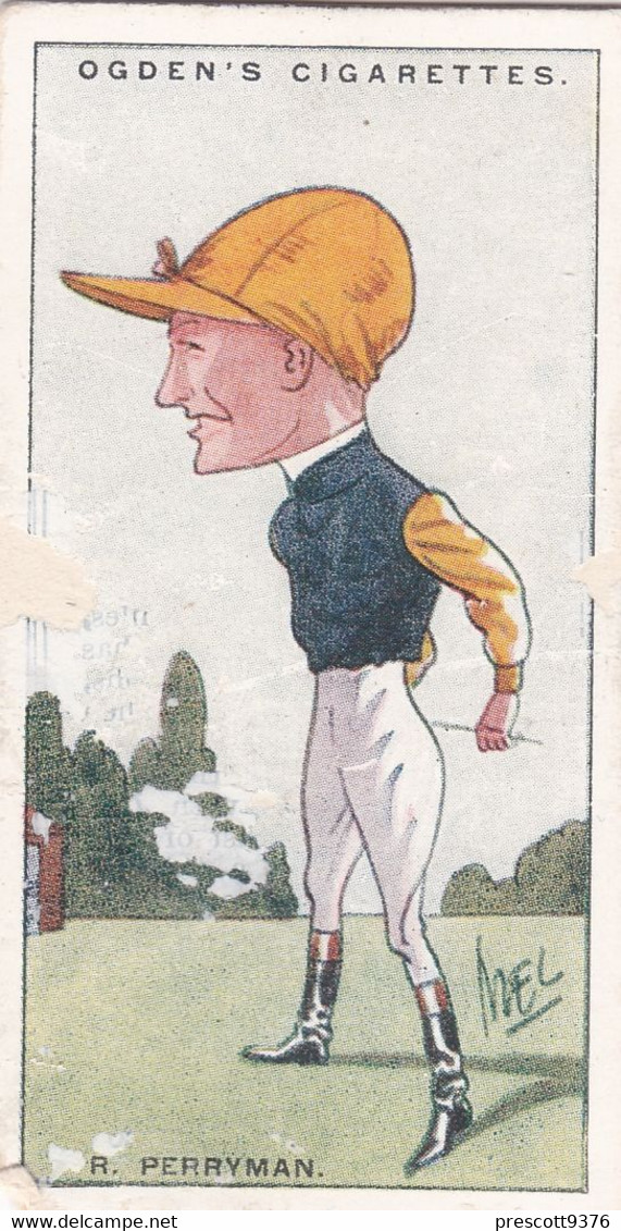 36 Dick Perryman  - Turf Personalities 1929 - Ogdens  Cigarette Card - Original - Sport - Horse Racing - Ogden's