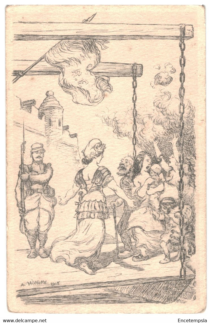CPA Carte Postale France- Illustration De A. Wilette Marianne Vient Sauver Des Familles 1915 VM37698 - Wilette