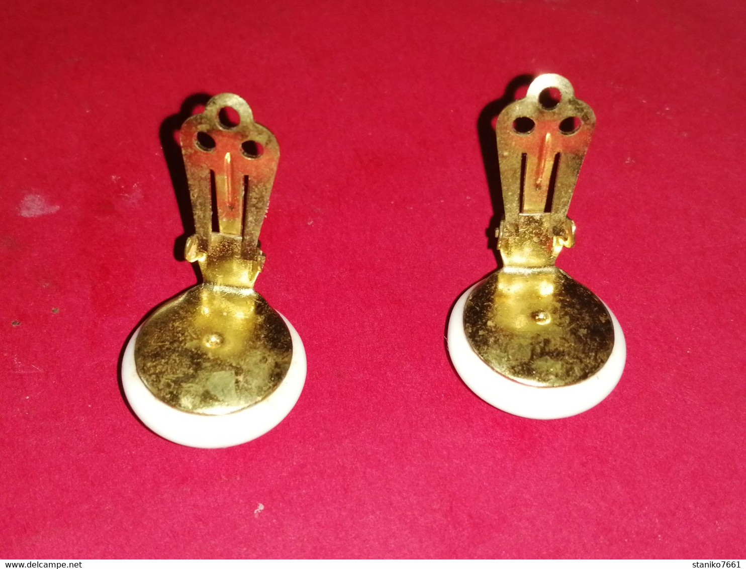 BOUCLES D'OREILLES ANCIENNES En Céramique ? DIAMETRE 2 CM POIDS 14 GR LES DEUX - Earrings