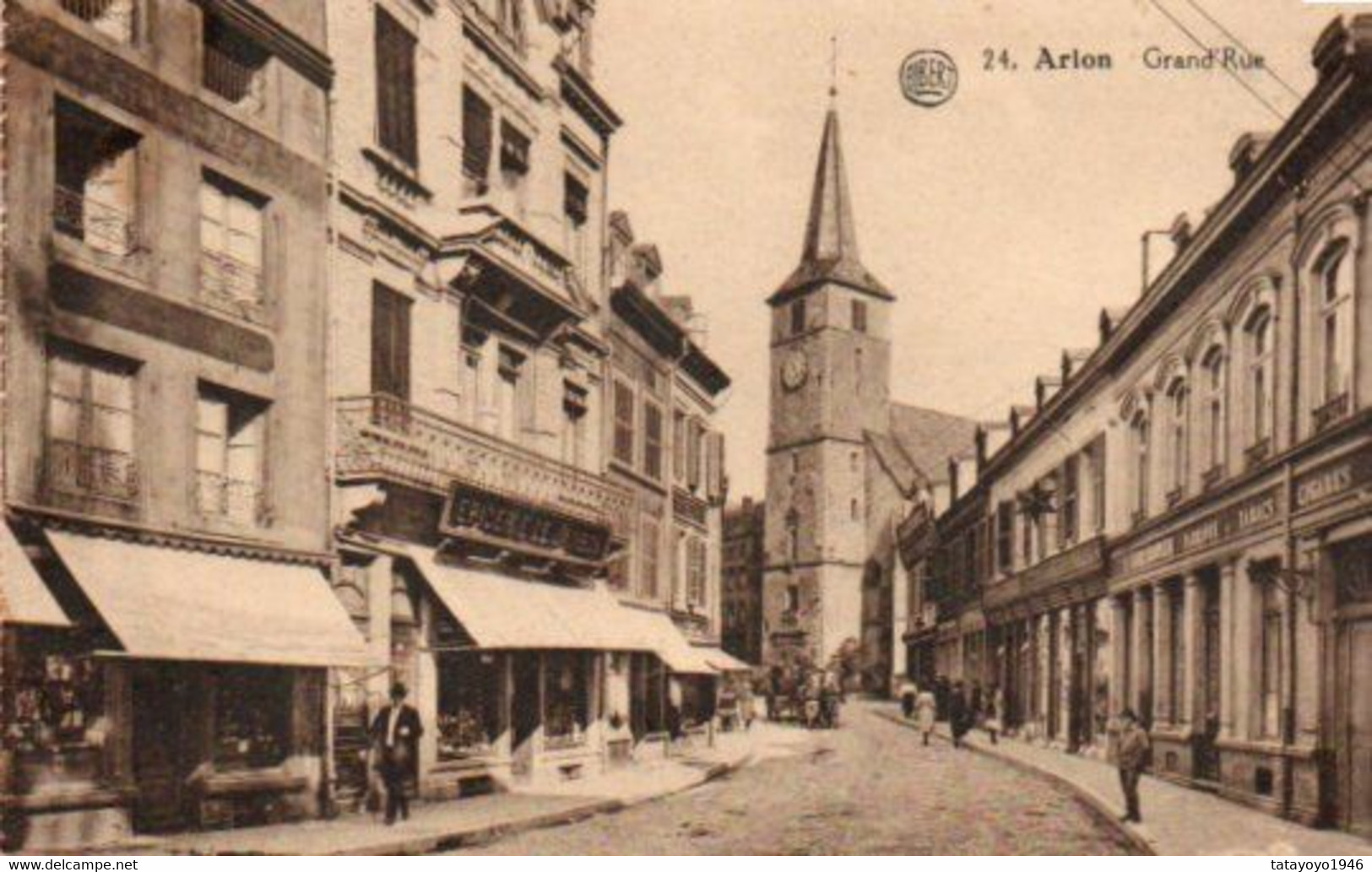 Arlon  Grand'rue Bien Animée Epicerie ,tabacs Cigares Voyagé En 1923 - Aarlen