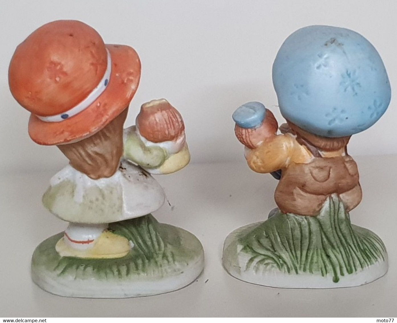 Lot Paire Couple De PARENTS - Garçon Fille Enfant - Bébé Casquette Chapeau - STATUETTE - Bon état - 20 / Vers 1990 - Sonstige & Ohne Zuordnung