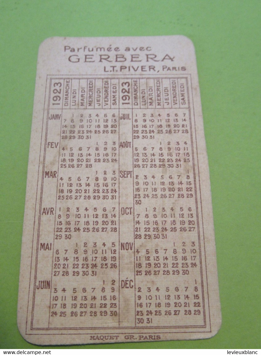 Carte Parfumée/ Parfum GERBERA /avec Calendrier/  LT PIVER/ Paris /Maquet / 1923     PARF225 - Vintage (until 1960)