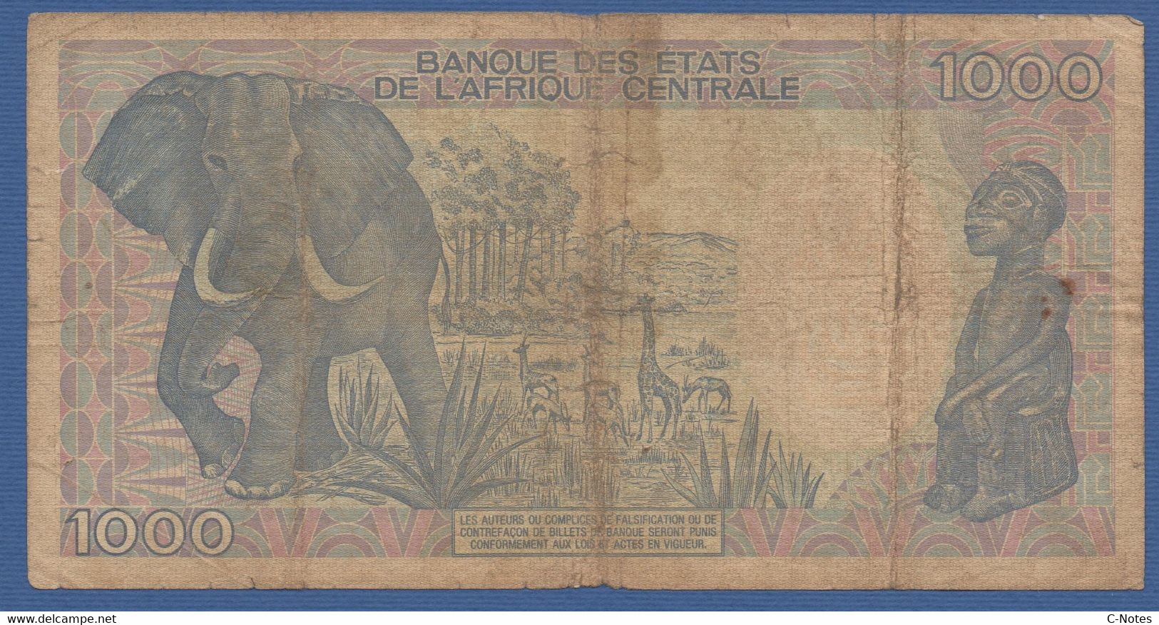 CHAD - P.10Aa – 1.000 Francs 01.01.1990 - Circulated Serie J.09 540022 - Ciad