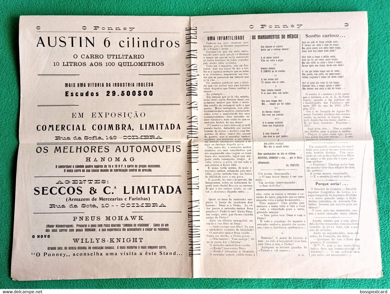 Coimbra - Jornal Ponney Nº 40, 30 Abril De 1931 - Estudante Da Universidade - República Portuguesa - Portugal - Humor