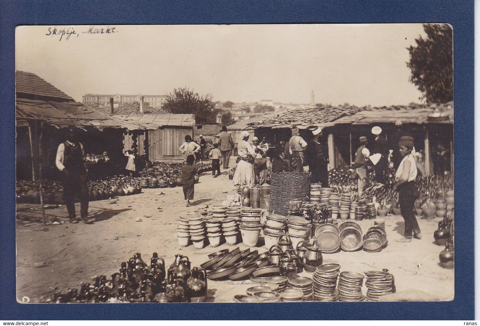 CPA Serbie Skopje Carte Photo Serbia Marché Market Circulé - Servië