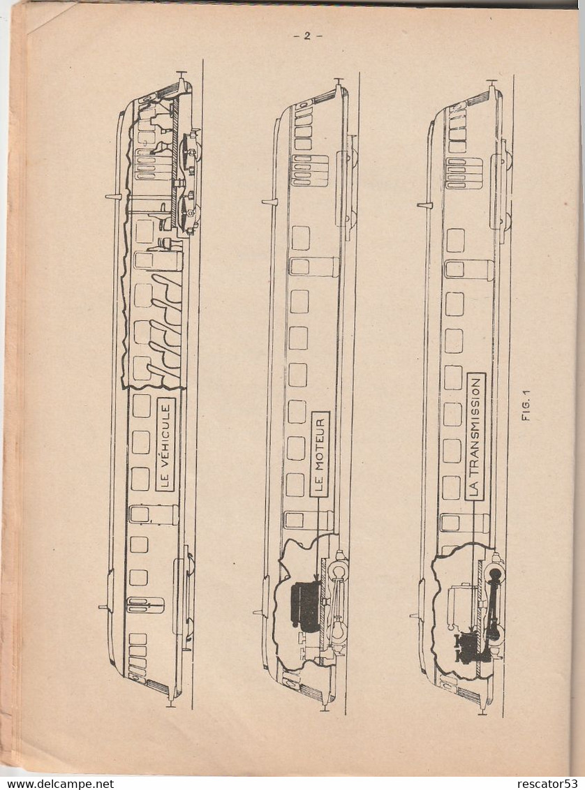 Rare Notice Descriptive De La SNCF Les Engins à Moteur Thermique  Autorails 2 Eme Partie 1956 - Bahnwesen & Tramways