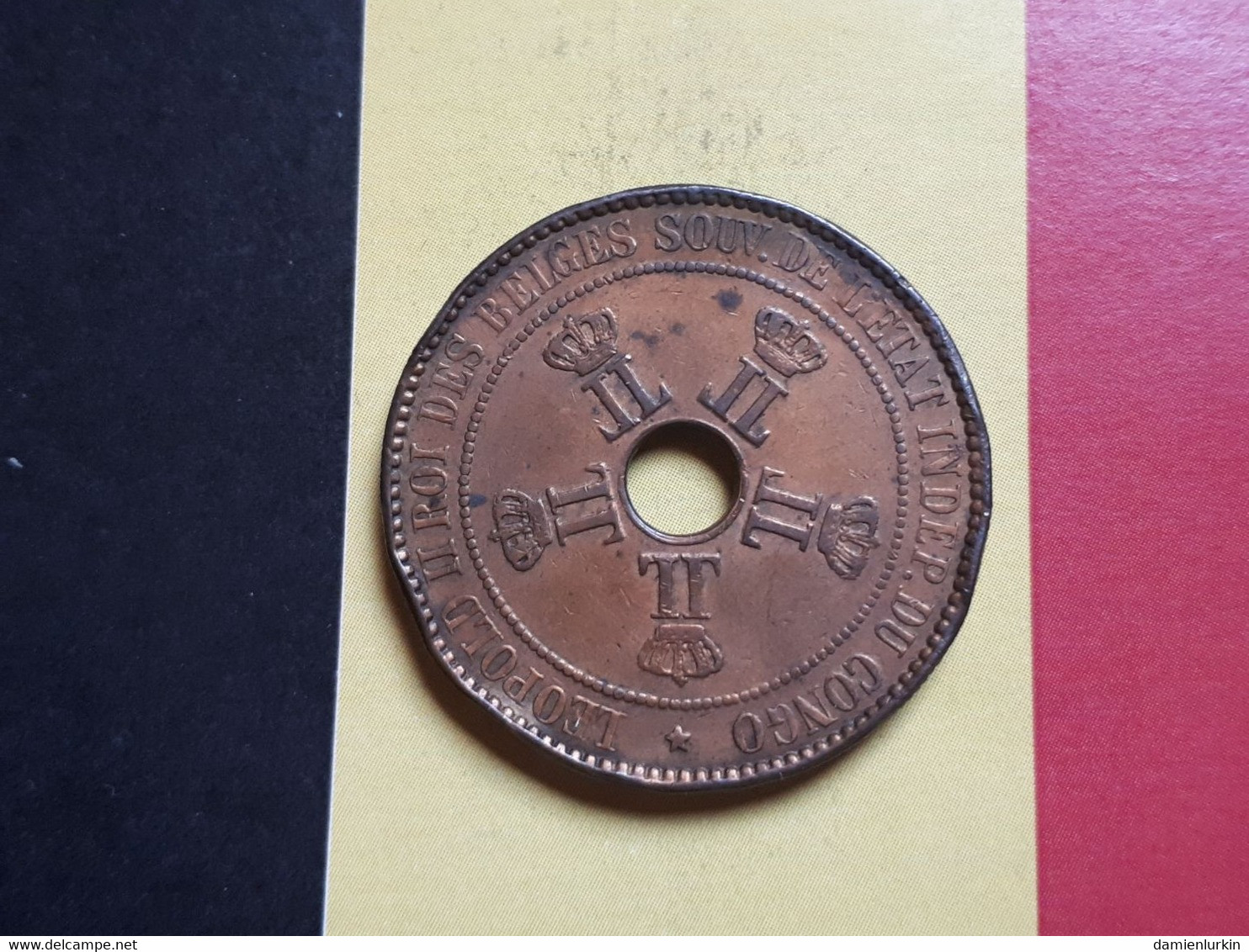 CONGO BELGE LEOPOLD II 10 CENTIMES 1888 - 1885-1909: Leopold II.