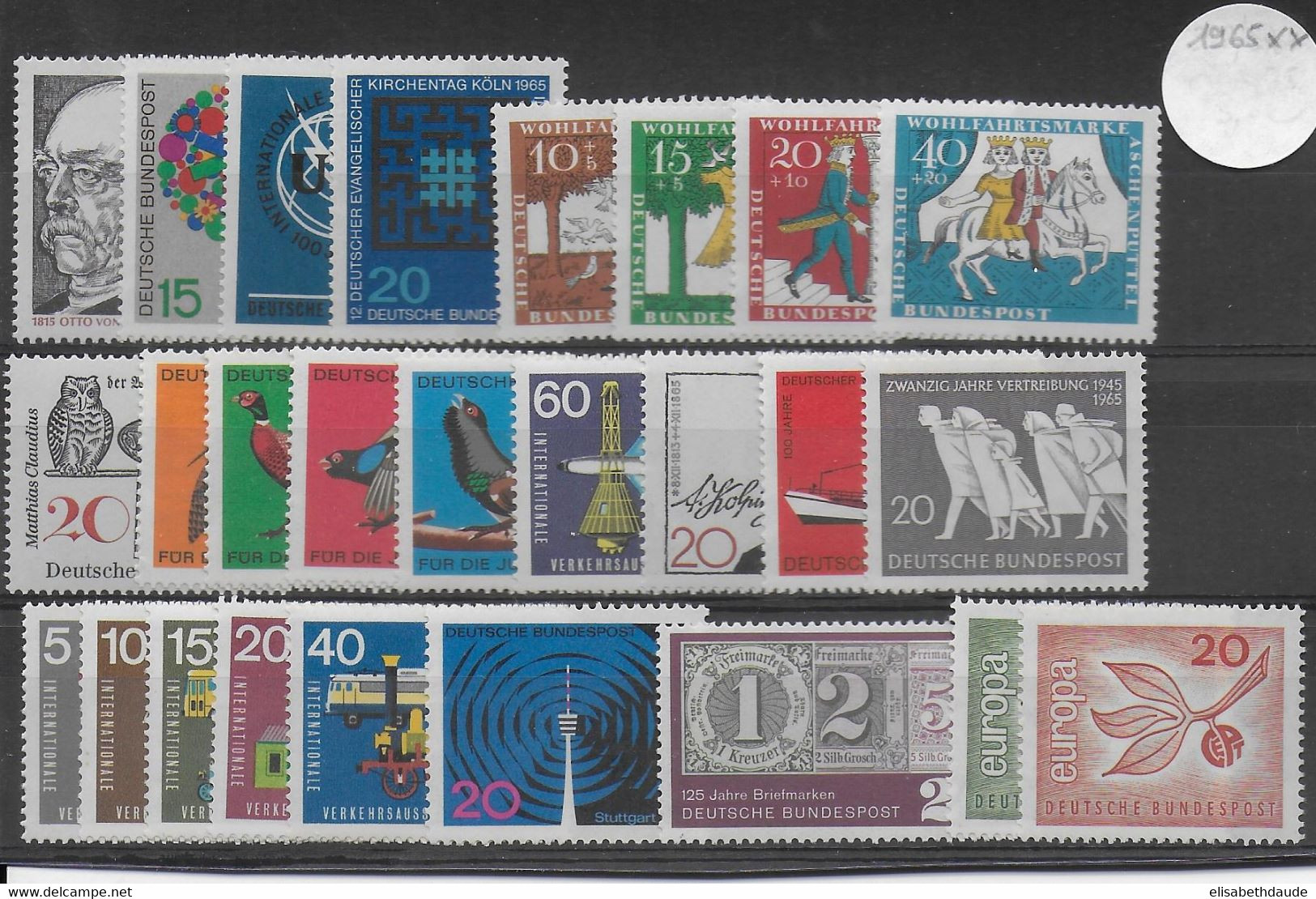 BRD - ANNEE COMPLETE 1965 ** MNH  - YVERT N°329/355 - - Jaarlijkse Verzamelingen