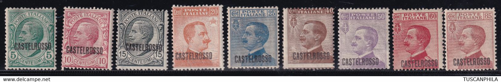 Colonie Castelrosso 1922 Serie Completa Sass. 1/9 MNH** Cv 1000 - Castelrosso