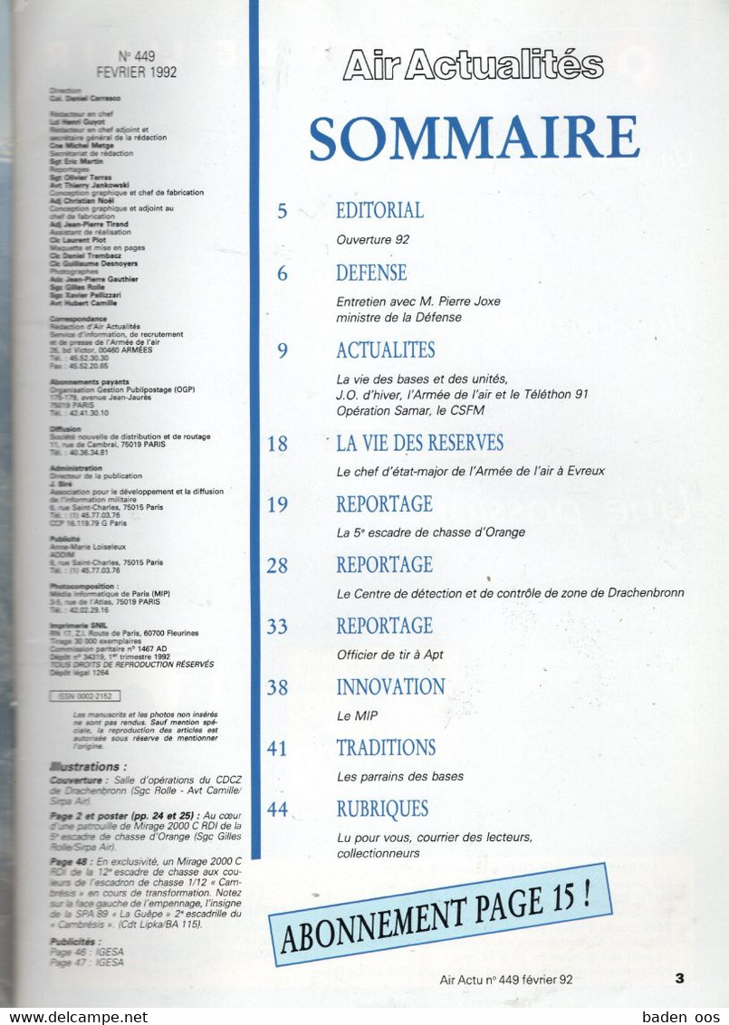 Air Actualités Février 1992 N°449 - French