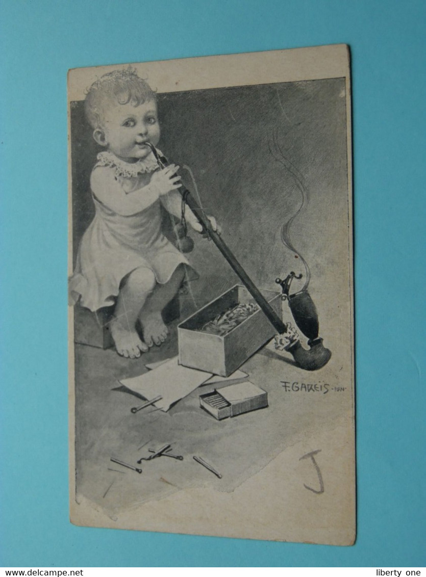 Enfant Avec Pipe / Child With Pipe / Tabac / Kind Met Pijp ( F. Gareis ) Anno 19?? ( Voir Photo ) ! - Gareis, F.
