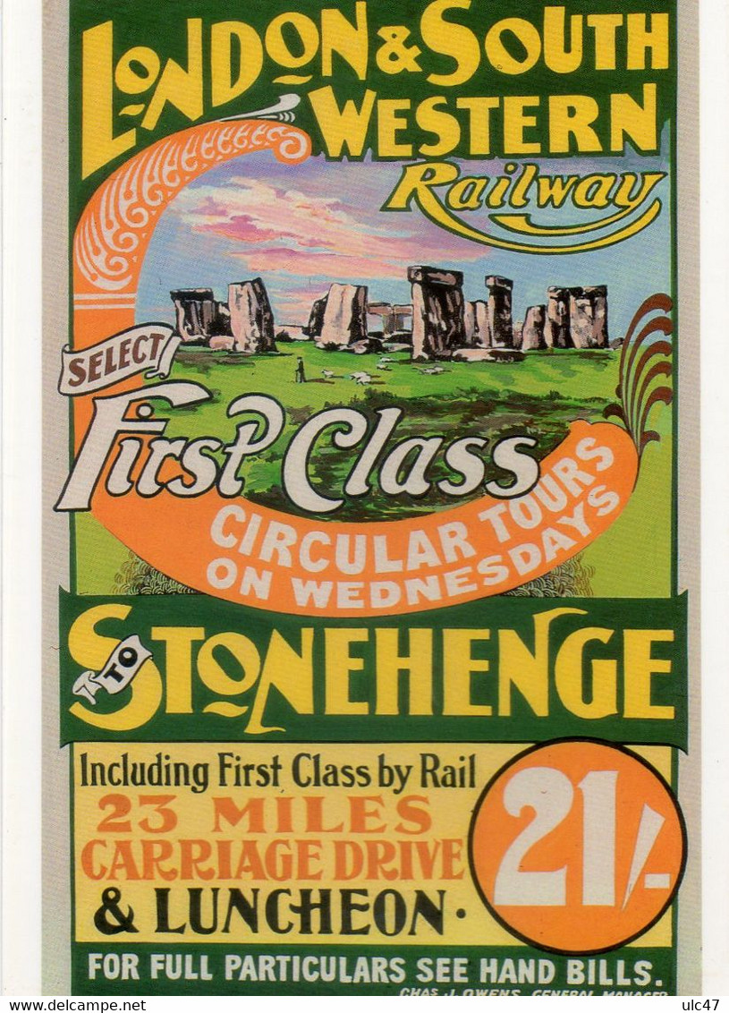 - STONEHENGE. - LONDON & SOUTH WESTERN Railway - Scan Verso - - Stonehenge