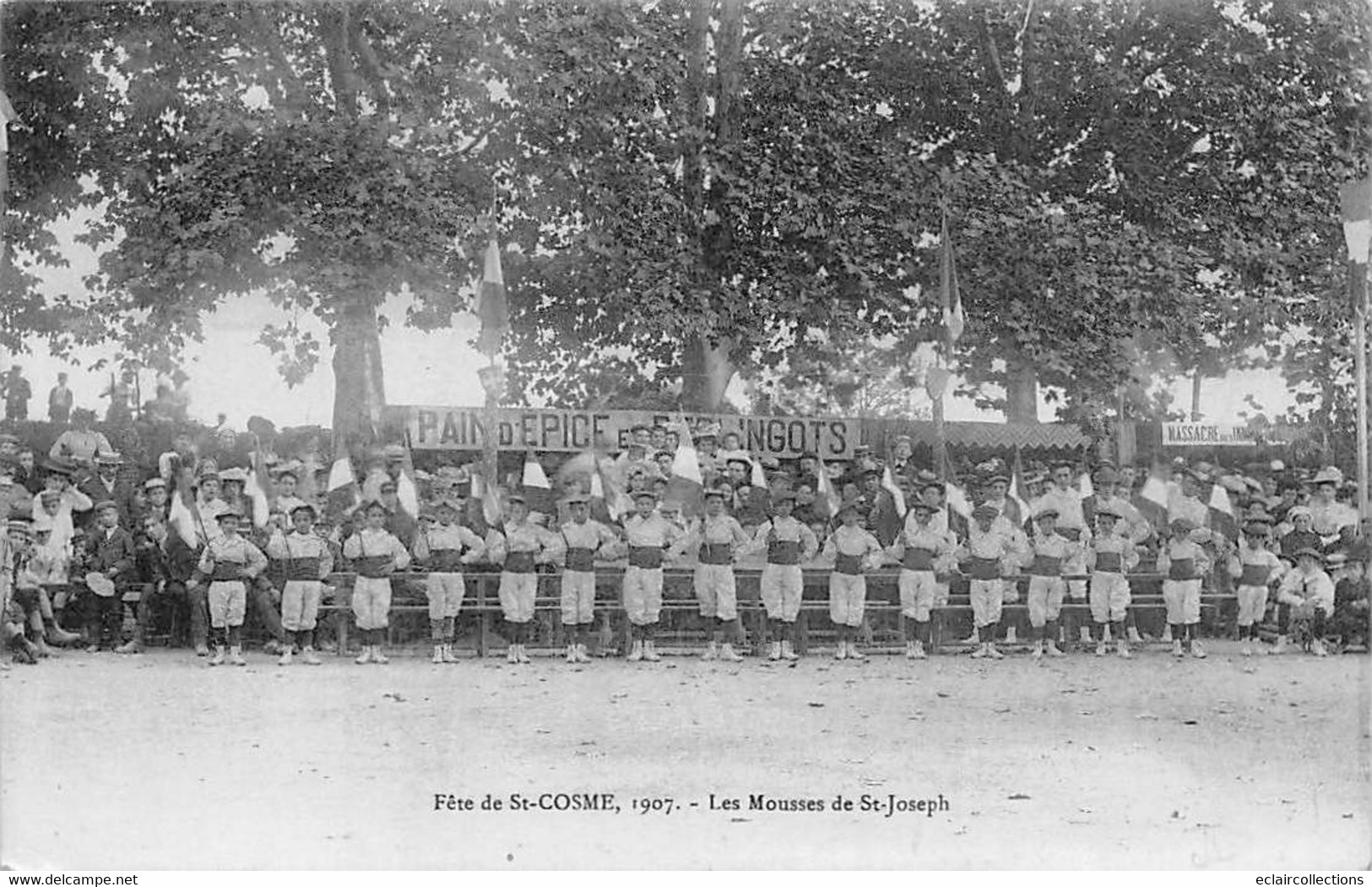 La Riche      37       Fête De Saint-Cosme  1907  Les Mousses De Saint Joseph . Banderolle Pain D'épice     (voir Scan) - La Riche