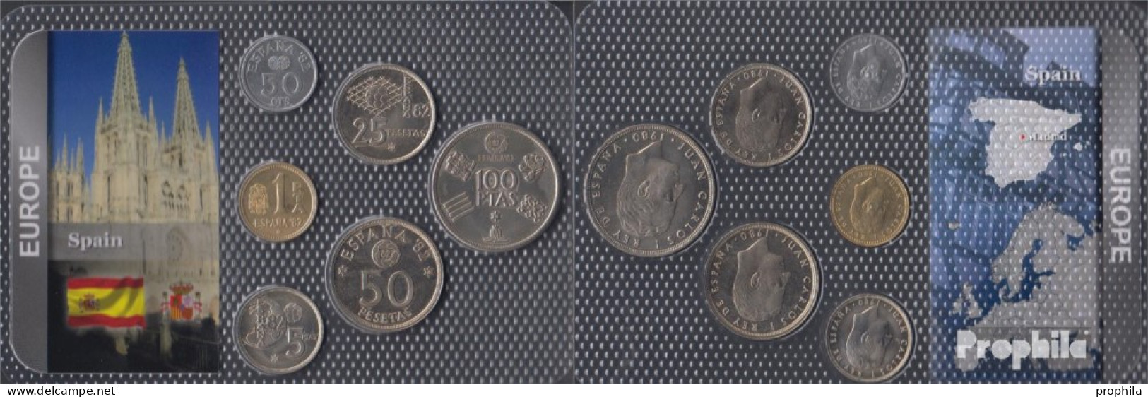 Spanien 1980 Stgl./unzirkuliert Kursmünzen Stgl./unzirkuliert 1980 50 Centimos Bis 100 Pesetas - Münz- Und Jahressets