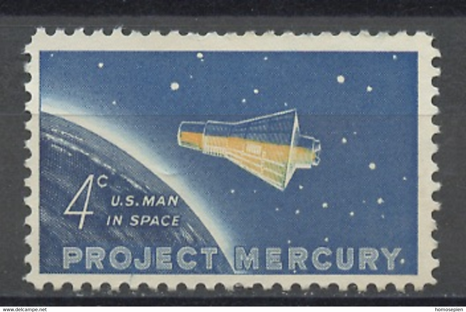 Espace 1962 - Etats Unis - Vereinigte Staaten - USA Y&T N°725 - Michel N°822 Nsg - 4c Programme Mercury - United States