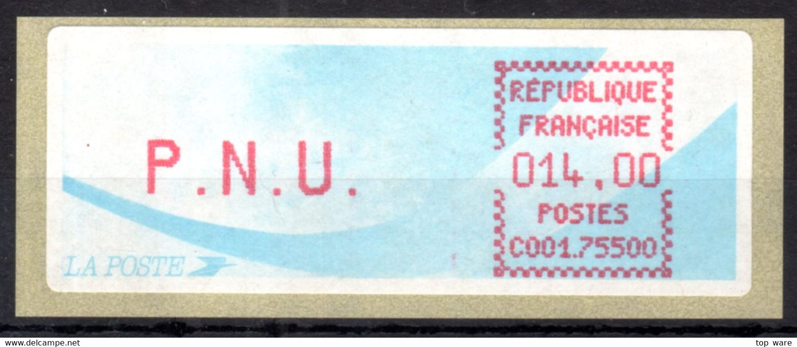 Frankreich France ATM Stamps LSA C001.75500 Paris RP / Michel 9.2 / PNU 14,00 ** / Distributeurs Automatenmarken - 1988 « Comète »