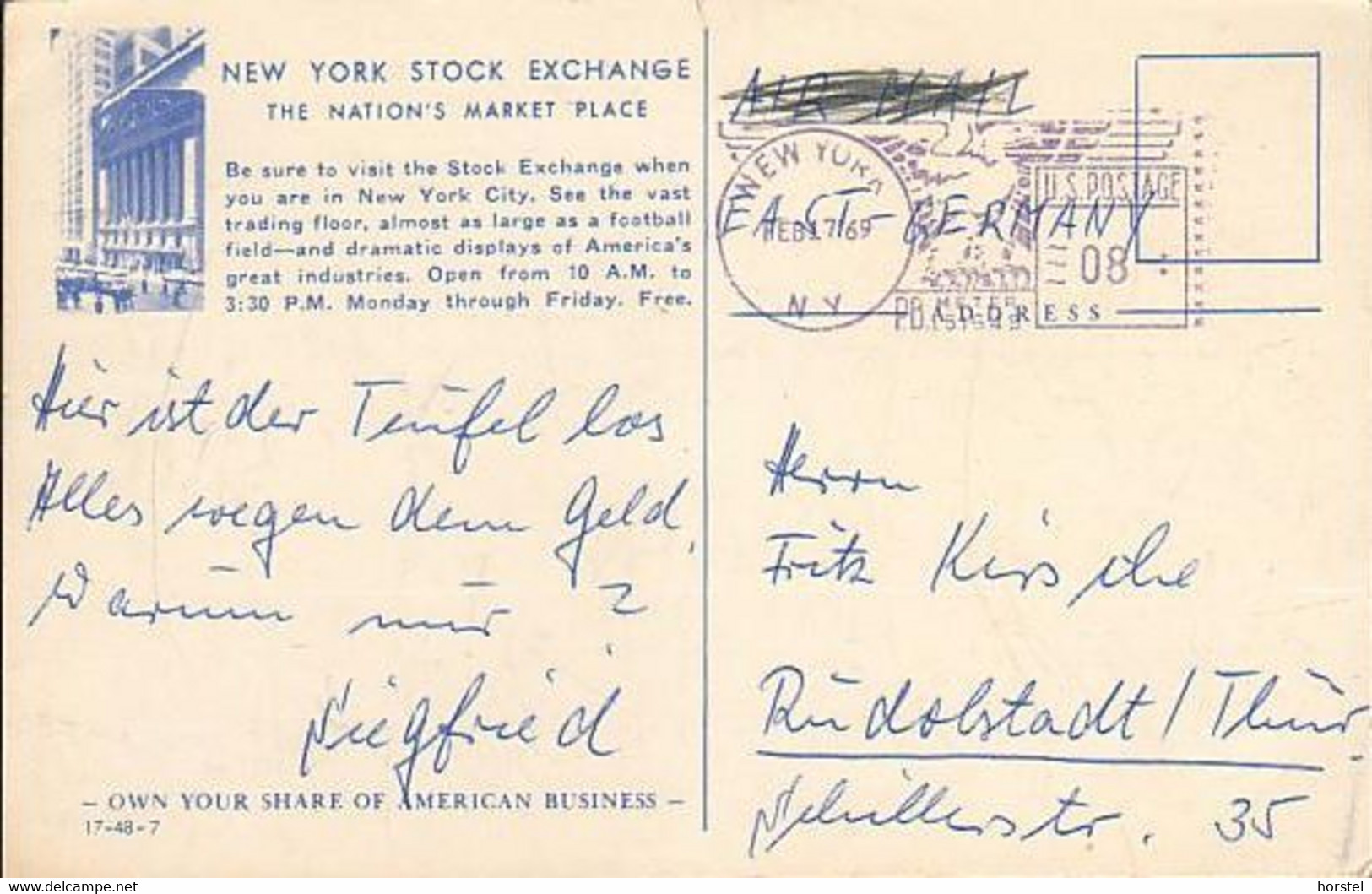 USA - New York - Stock Exchange - Börse  - Siehe Stempel ! - Wall Street