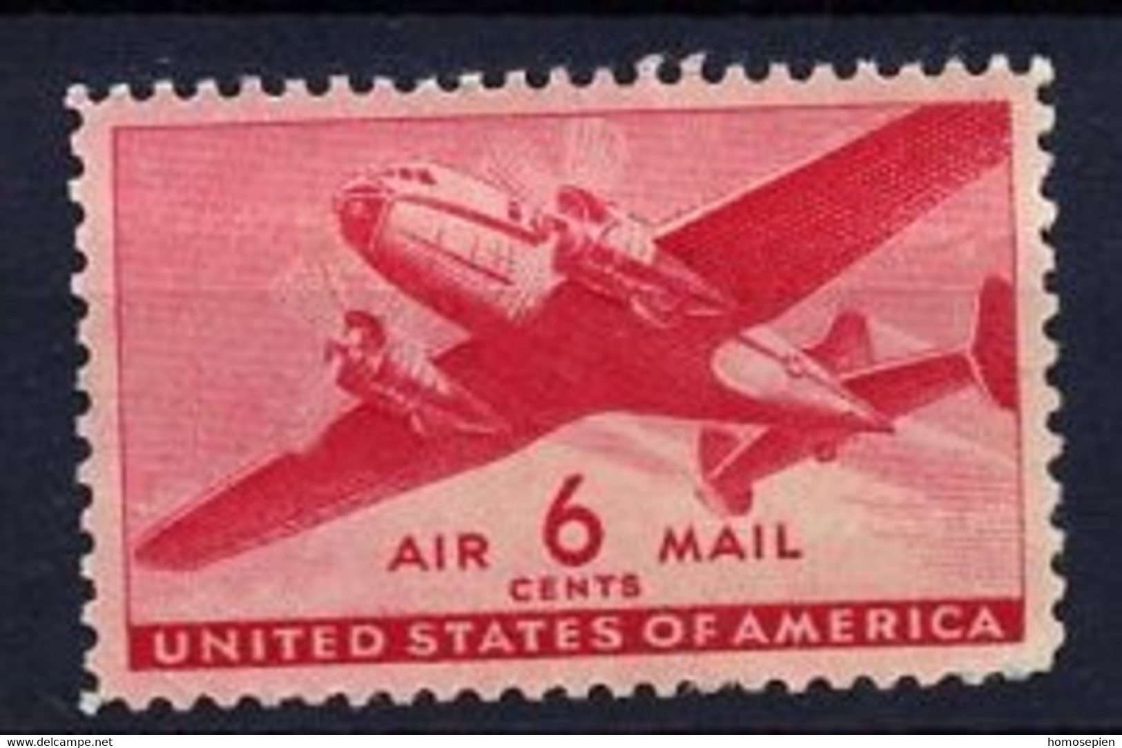 Etats Unis - Vereinigte Staaten - USA Poste Aérienne 1941-44 Y&T N°PA26 - Michel N°F500 Nsg - 6c Bi Moteur - 2b. 1941-1960 Nuevos