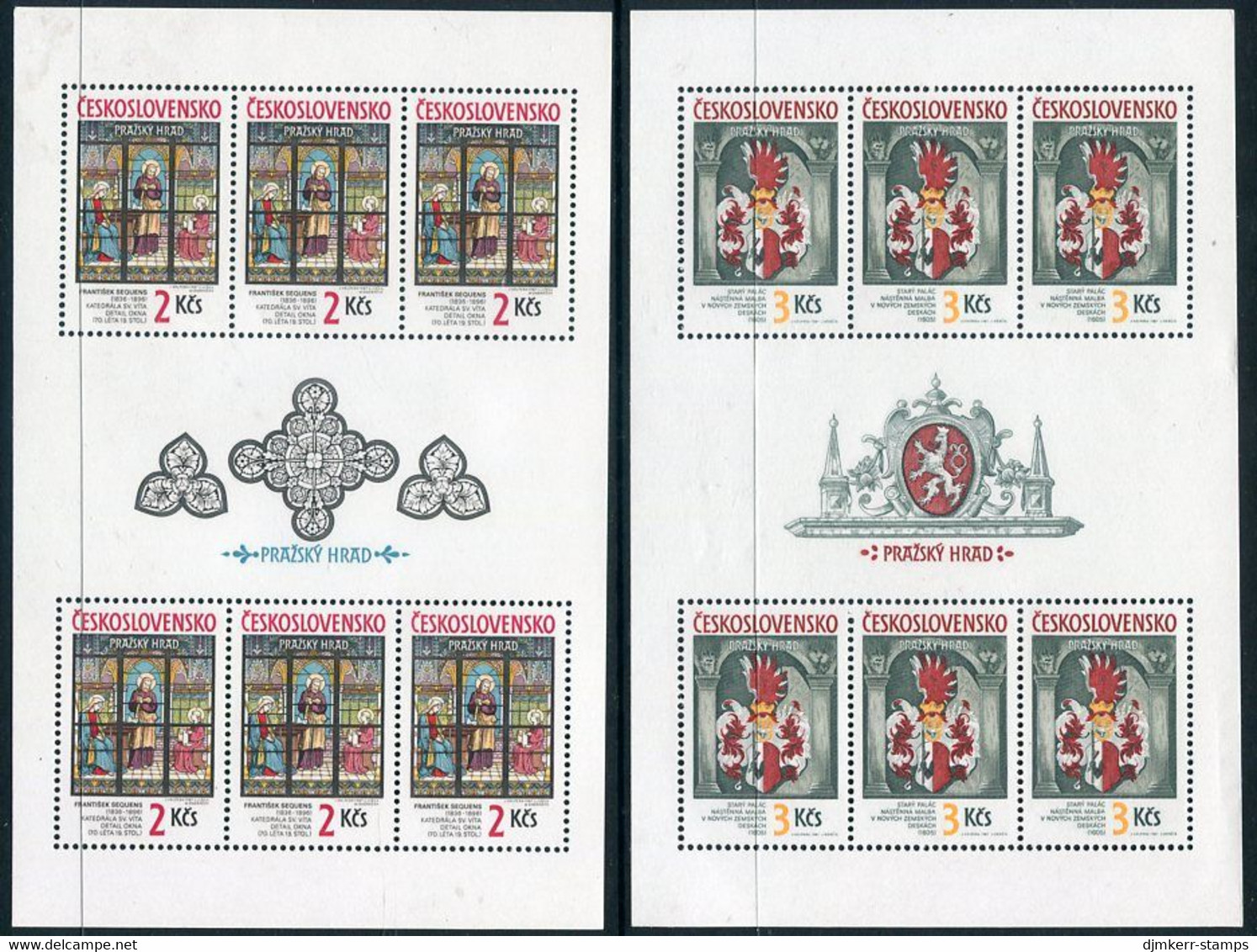 CZECHOSLOVAKIA 1987 Prague Castle Set Of 2 Values In Sheetlets MNH / **.    Michel 2909-10 - Unused Stamps