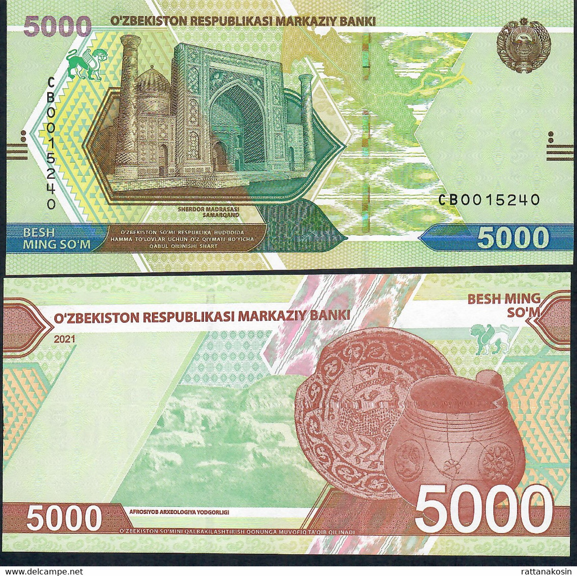 UZBEKISTAN NLP 5000  Som  2021 #CB UNC. - Oezbekistan