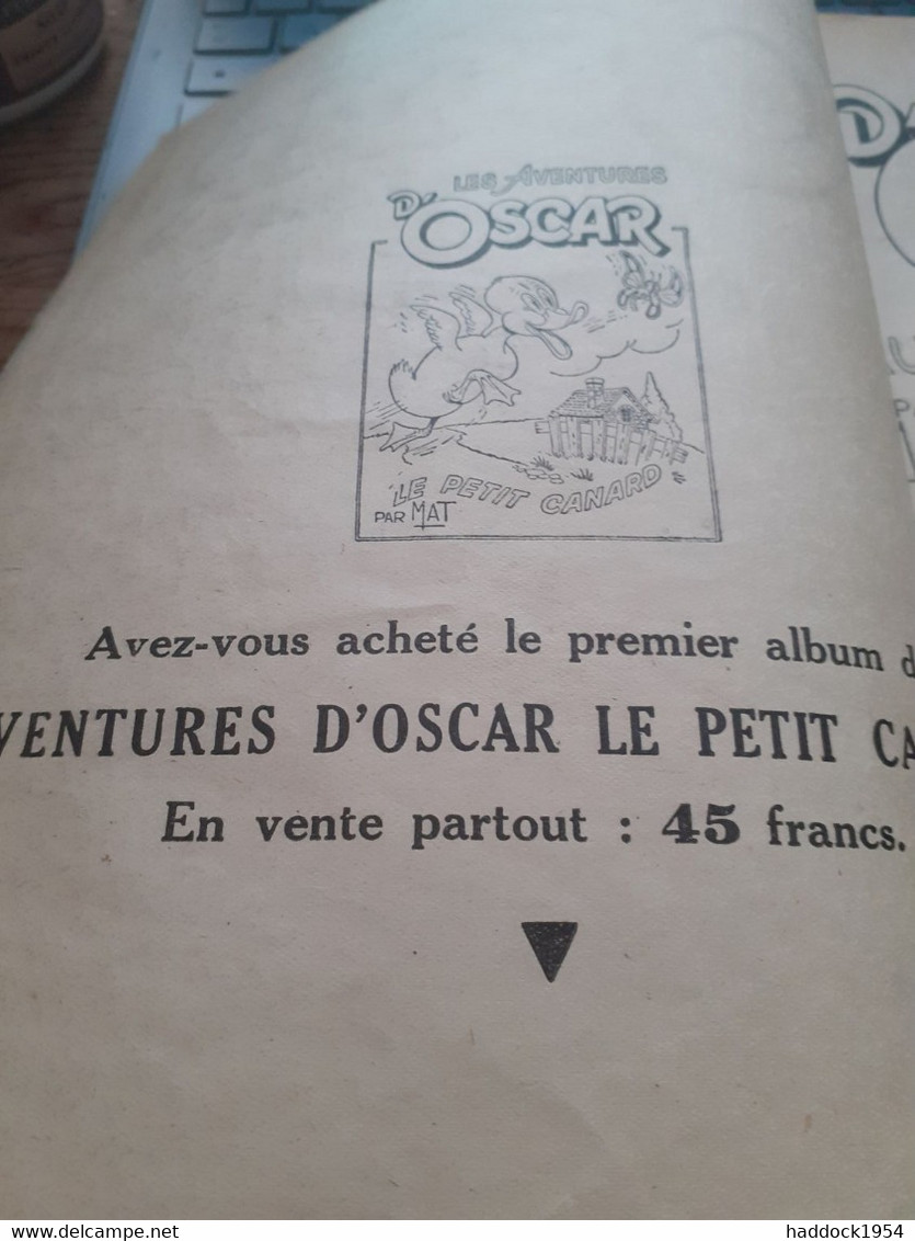 Les  Aventures D'oscar Le Petit Canard MAT Au Cirque  Société Parisienne D'édition 1948 - Oscar