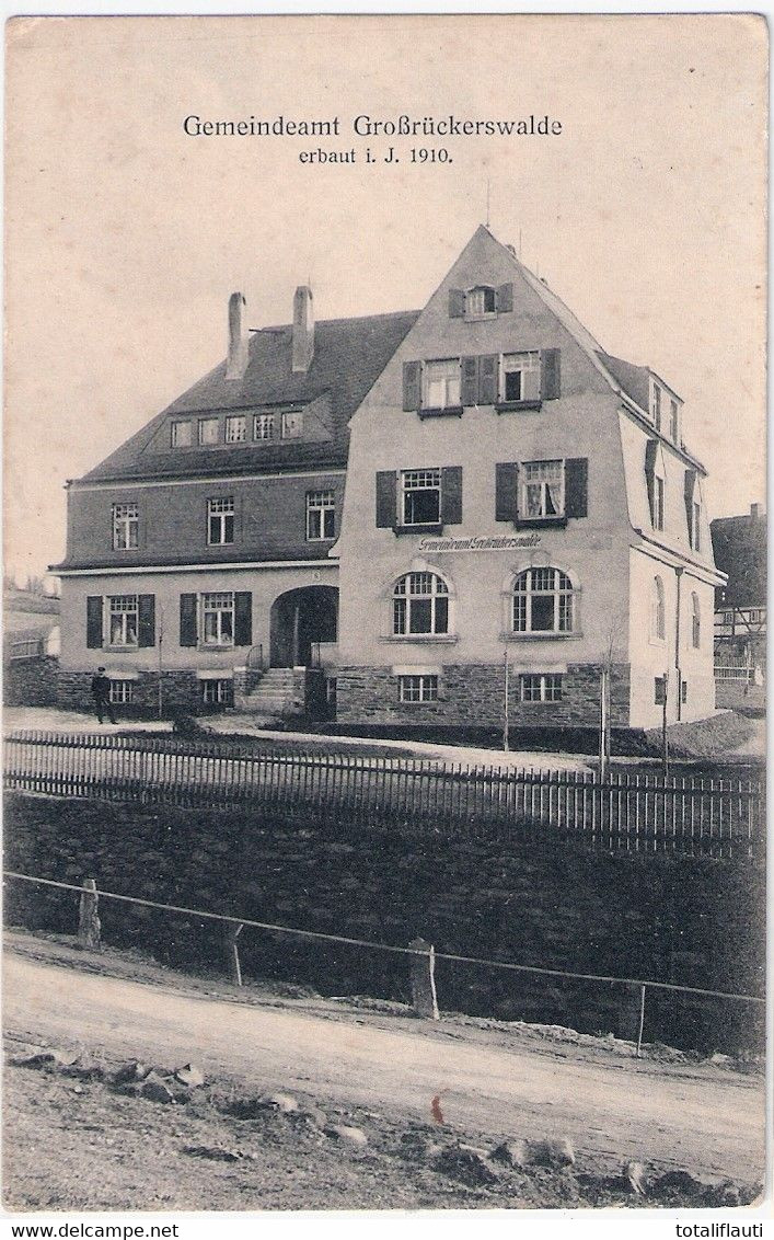 GROSSRÜCKERSWALDE Erzgebirge Gemeindeamt Erbaut Im Jahr 1910 Ungelaufen - Marienberg