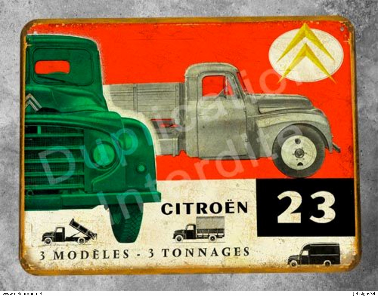 Plaque Métal Citroën U23 - Tin Signs (vanaf 1961)