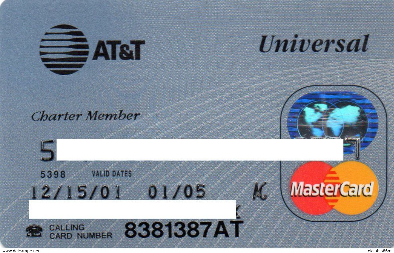 UNITED STATES - AT&T UNIVERSAL - BANK CREDIT CARD - CHARTER MEMBER - MASTERCARD (2001) - Sonstige & Ohne Zuordnung