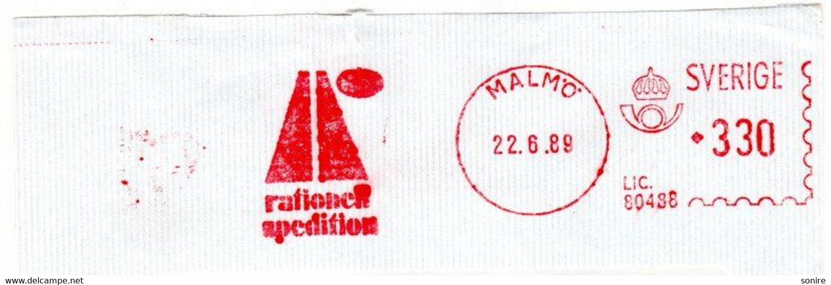 EMA RED METER  SVERIGE - RATIONEN SPEDITION MALMO - EMA FREISTEMPEL 97 - Machine Labels [ATM]