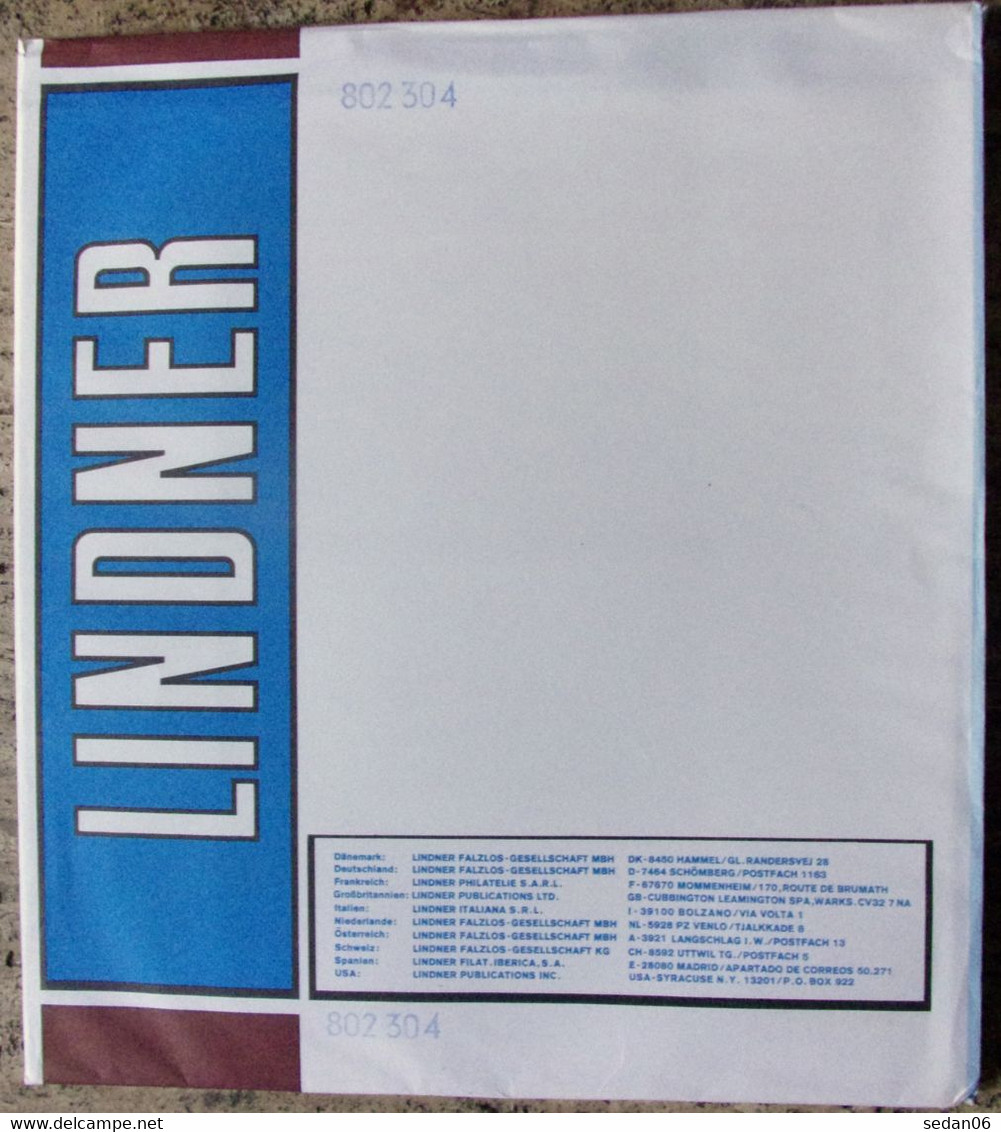 Lindner - Feuilles NEUTRES LINDNER-T REF. 802 304 P (3 Bandes) (paquet De 10) - A Bandes