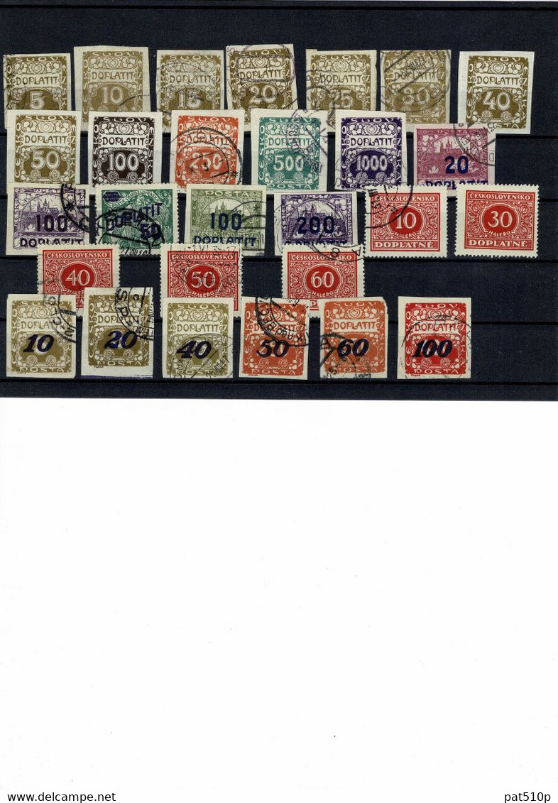 TCHÉCOSLOVAQUIE CESCO SLOVENSKA CESCOSLOVENSKO Lot Collection De 1918 à 1940 Et Taxe DOPLATIT - Sonstige & Ohne Zuordnung