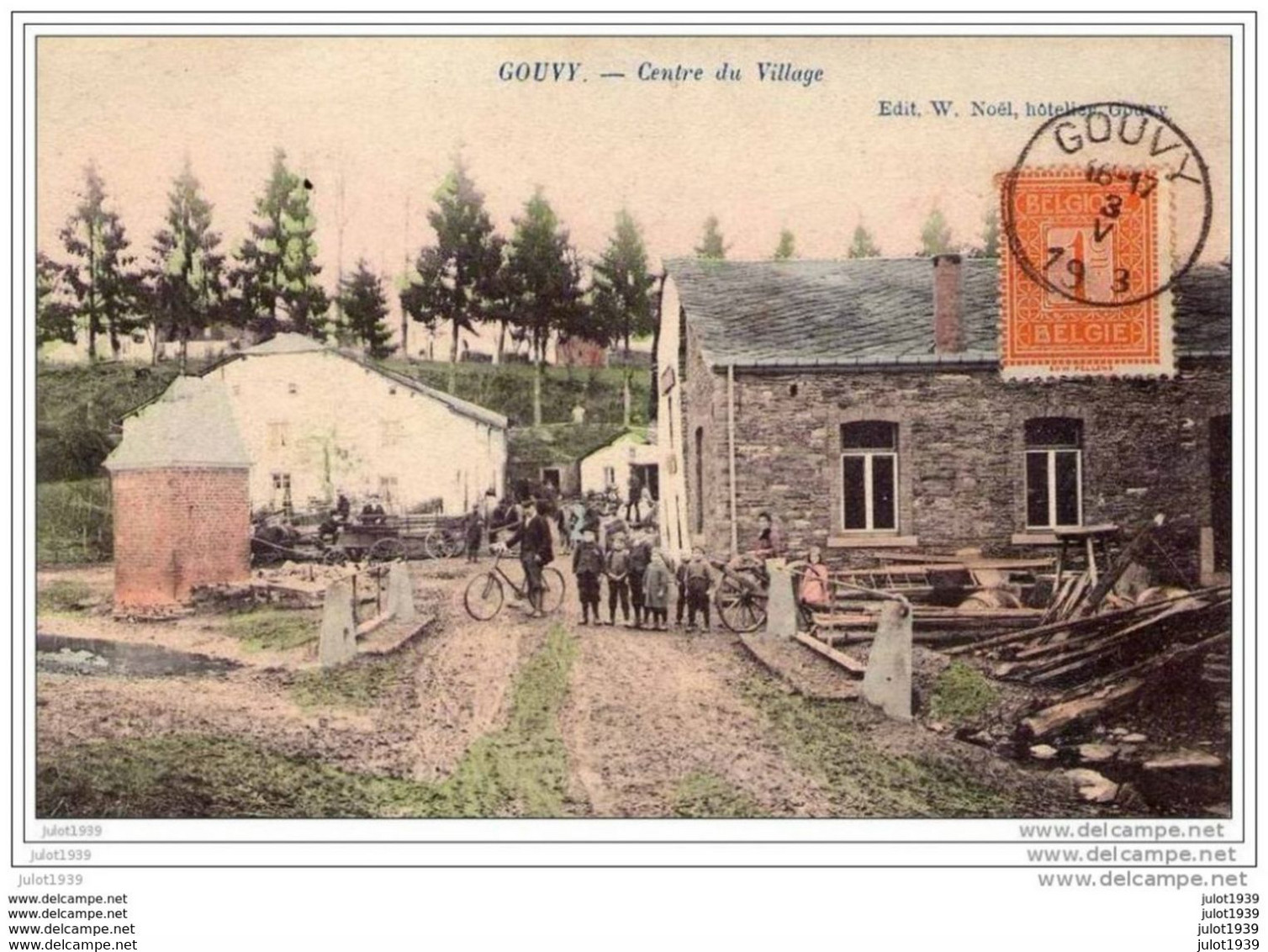 GOUVY ..--  Centre Du Village .  1913 Vers SCHAERBEEK ( Mme BIDEL ) . Voir Verso . - Gouvy