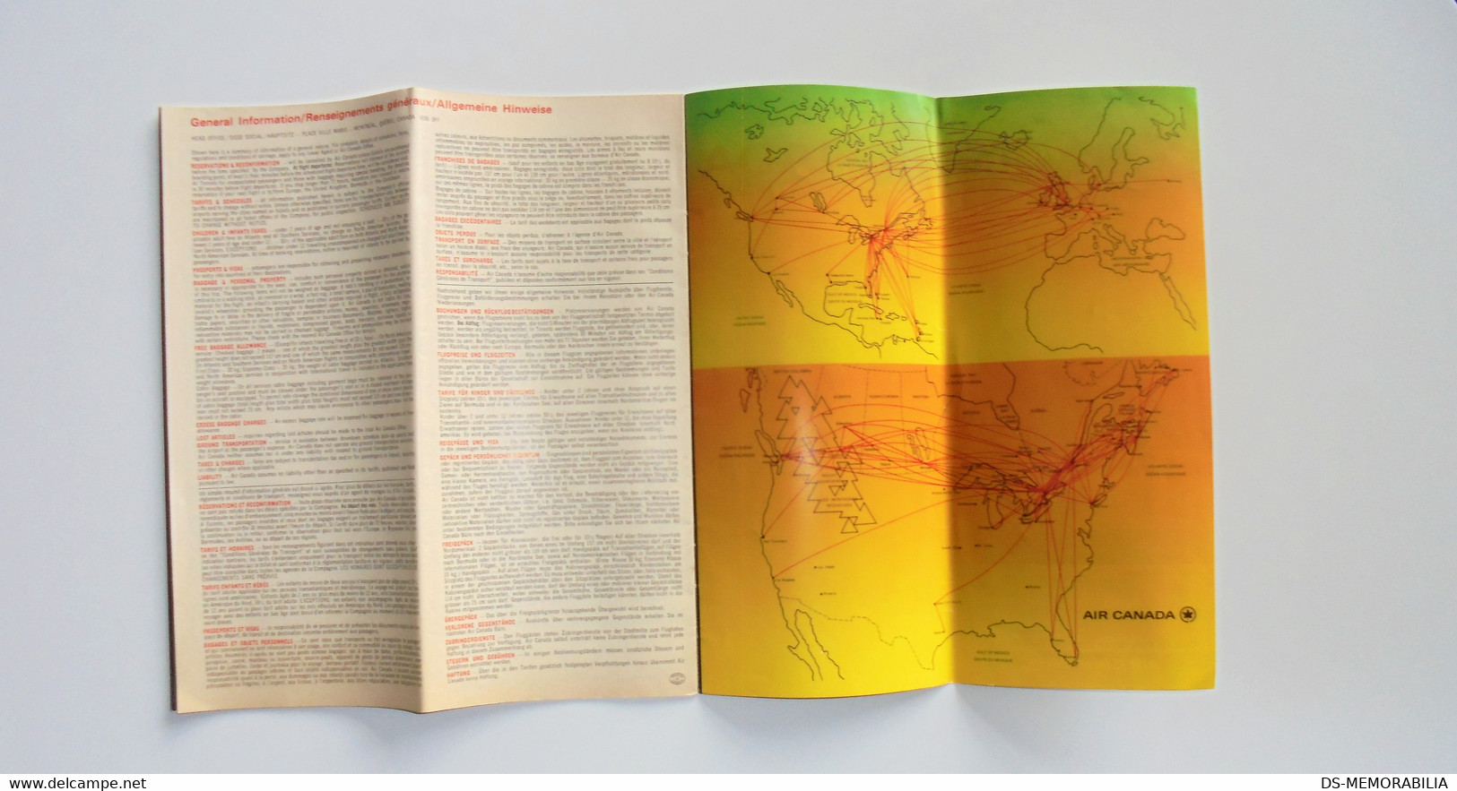 AIR CANADA Timetable 1976 Montreal Olympic Games - World