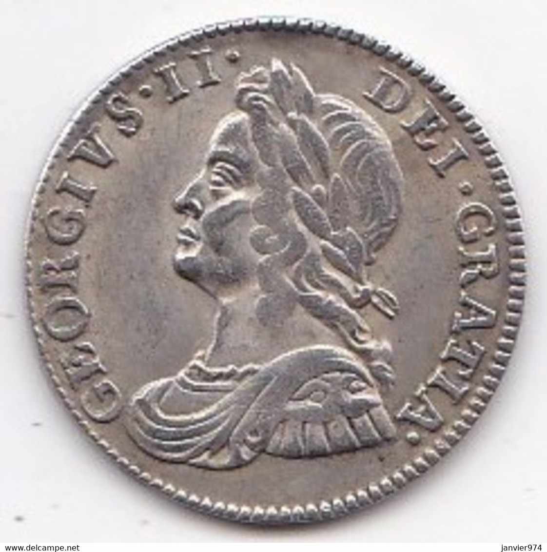 Grande Bretagne 4 Pence "Groat" 1735 George II , En Argent,   KM# 570 - F. 4 Pence/ Groat