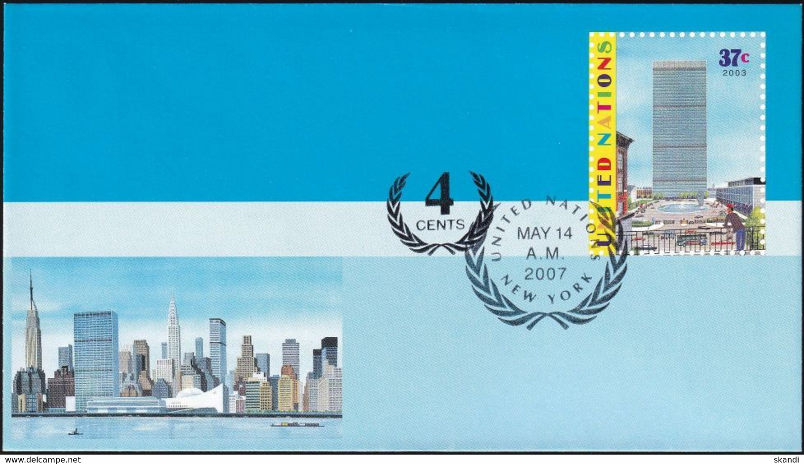UNO NEW YORK 2007 Mi-Nr. U 17 A Ganzsache Umschlag Gestempelt EST - Brieven En Documenten