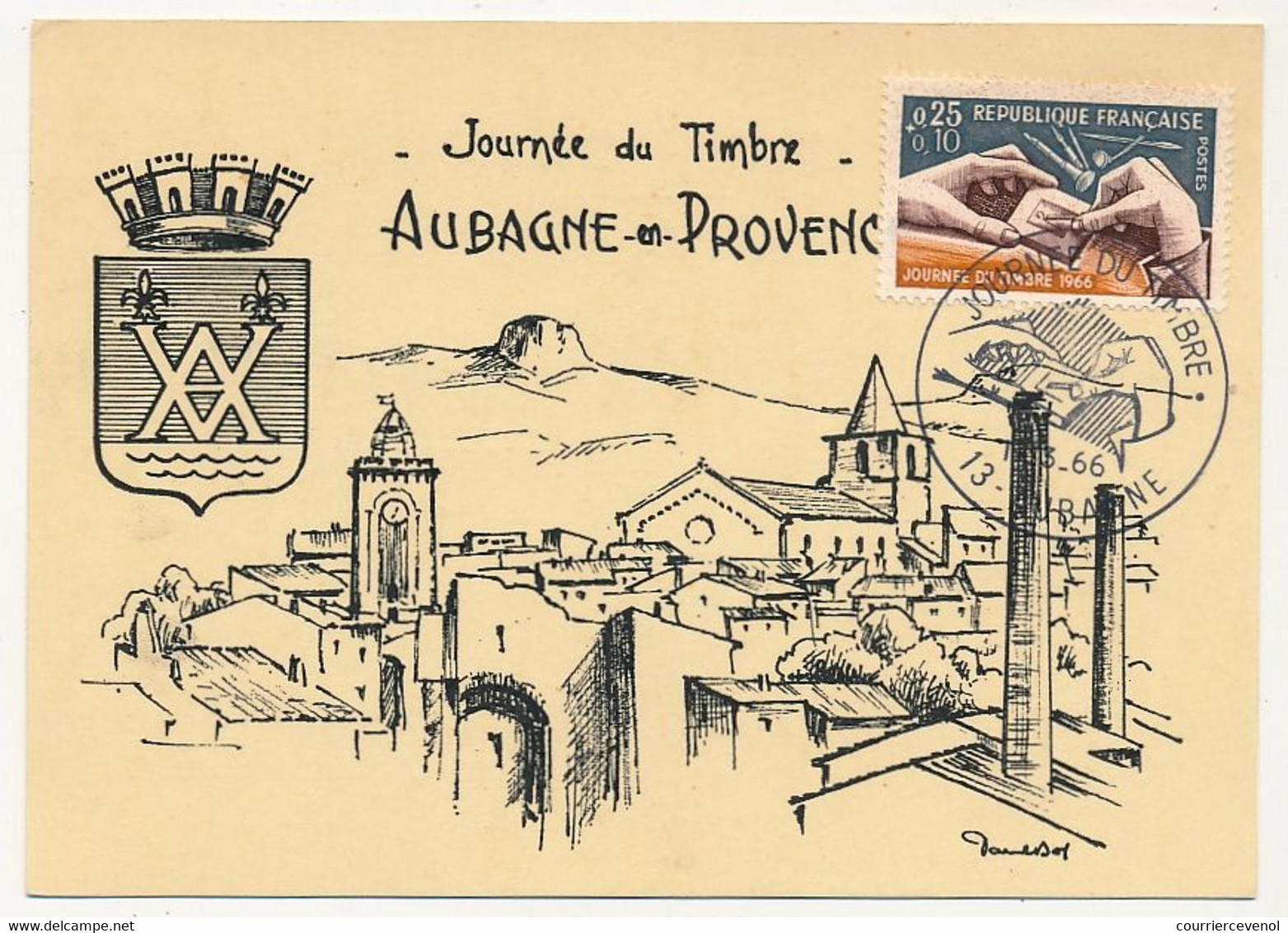 FRANCE => Carte Locale "Journée Du Timbre" 1966 - Le Poinçon - 13 AUBAGNE - 19/3/1966 - Tag Der Briefmarke