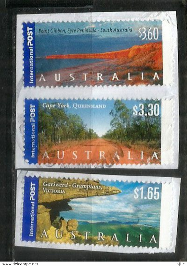 International Post.hautes Faciales:Cape Yorke,Grampians,Point Gibbon.,oblit.sur Fragment ,provenant De Mon Courrier - Used Stamps