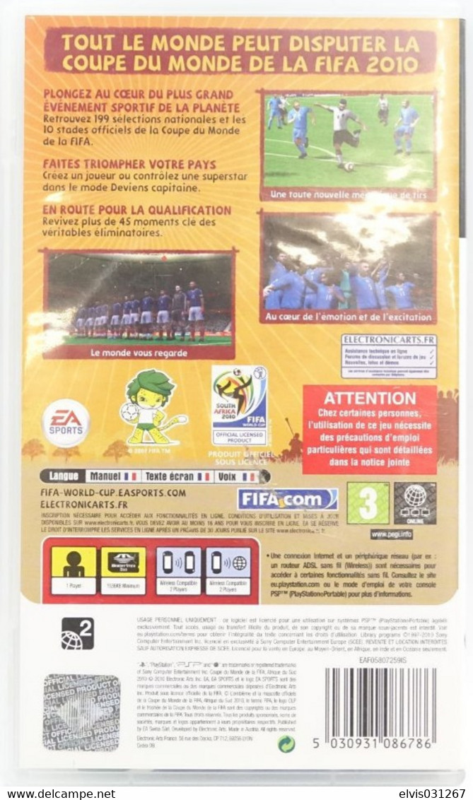 SONY PLAYSTATION PORTABLE PSP : FIFA WORLD CUP 2010 - EA ELECTRONIC ARTS - PSP