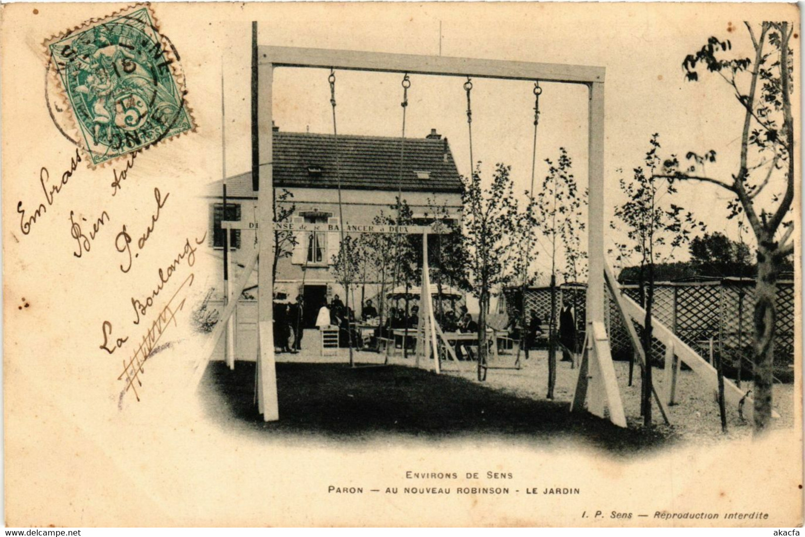 CPA AK Env. De SENS - Paron - Au Nouveau Robinson - Le Jardin (357586) - Paron