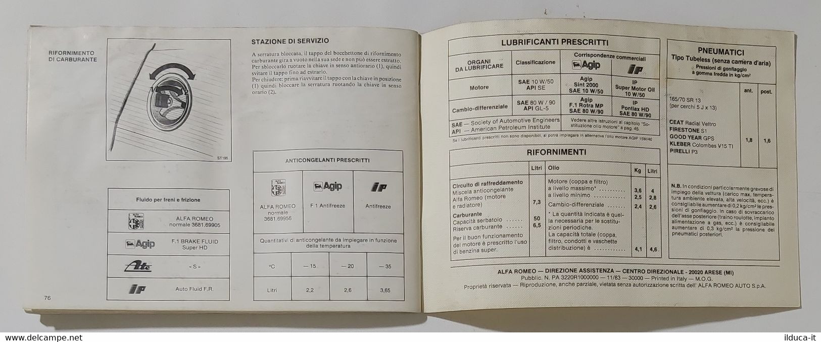 41011 Libretto Uso e manutenzione - Alfa Romeo Alfa 33 - 1983