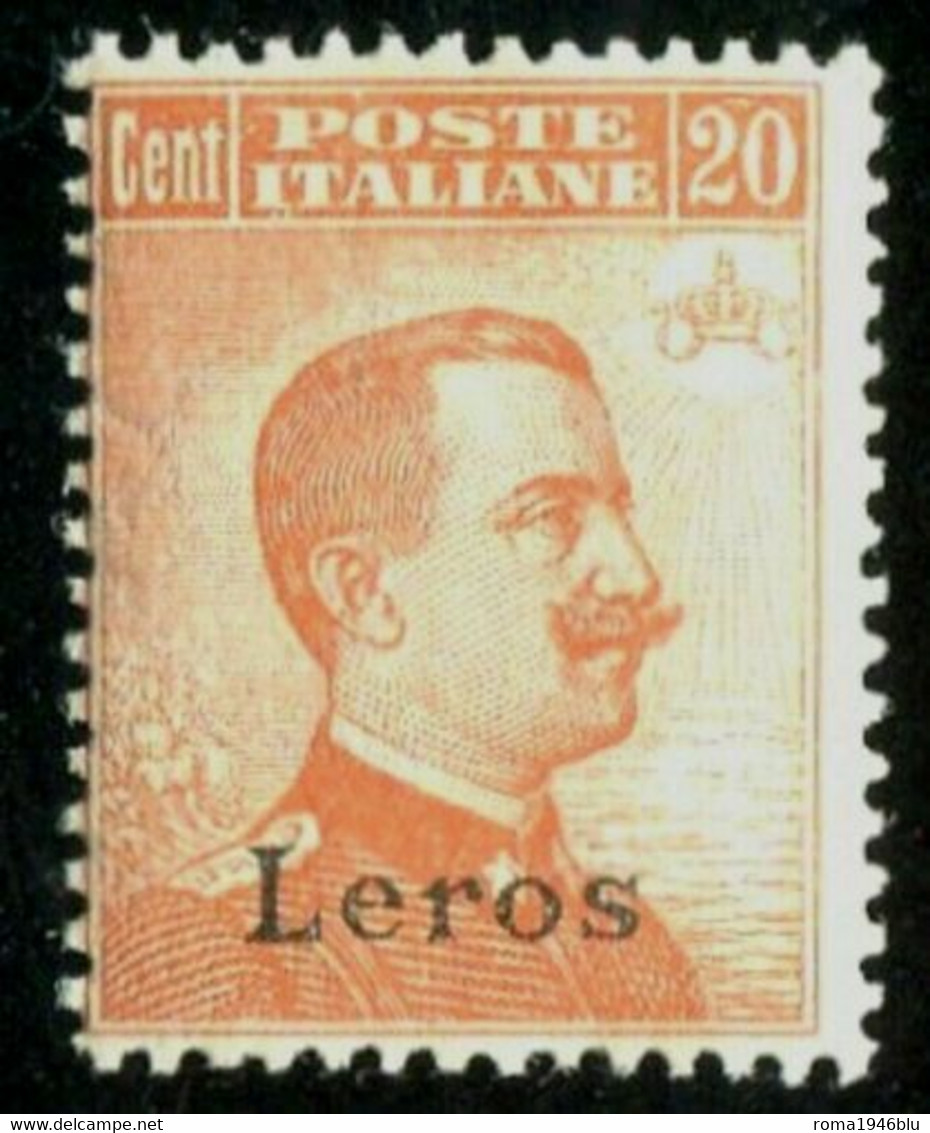 EGEO LERO 1921 20 C. SASSONE N. 11 ** MNH CERT. RAYBAUDI - Egeo (Lero)