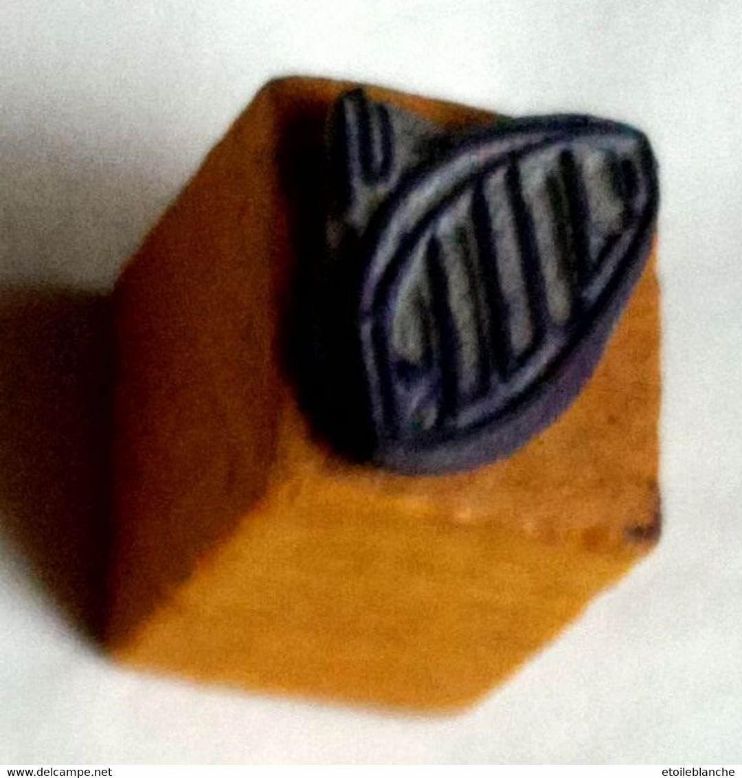 Barque, Ancien Tampon Scolaire à Imprimer, Cube Bois - French Antique Rubber Stamp - Bateau, Pêche - Scrapbooking