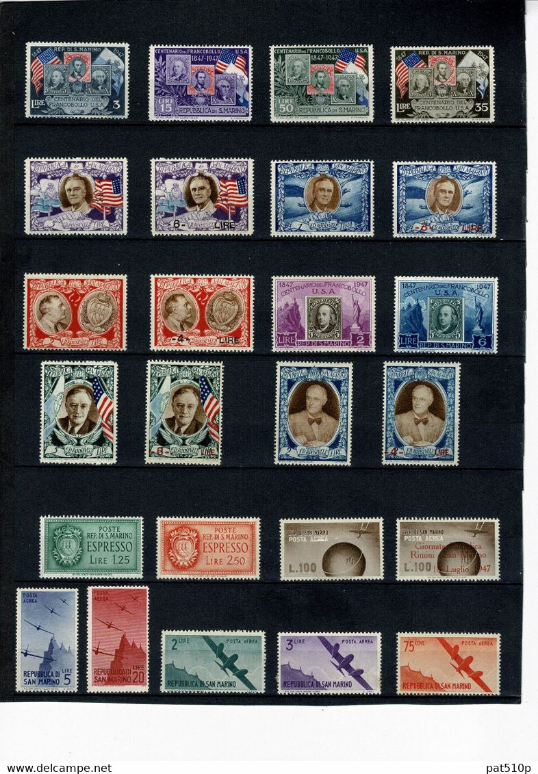 SAINT MARIN SAN MARINO Lot Collection Avant 1940 Et Jusqu'à 1957 - Lots & Serien